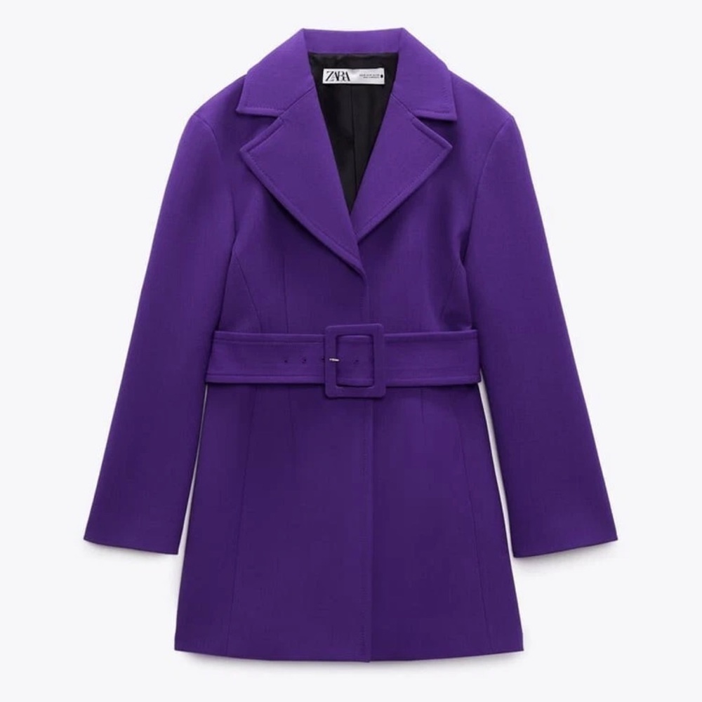 Zara Purple Blazer Coat